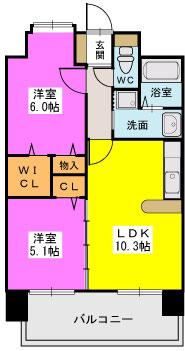 ステラSTII(2LDK/1階)の間取り写真