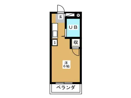 グランシャリオ(ワンルーム/2階)の間取り写真