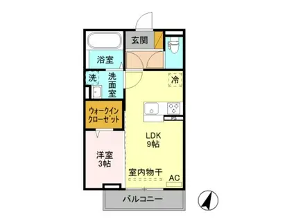 メゾン・ド・プラージ(1LDK/2階)の間取り写真