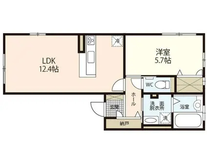 MAISON・LUNE(1LDK/2階)の間取り写真