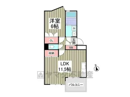 コートビレッジ今泉(1LDK/4階)の間取り写真