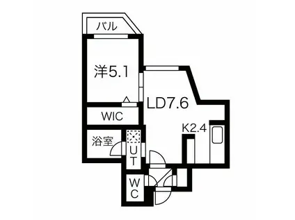 BALBONI SETTE(1LDK/3階)の間取り写真