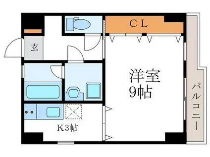 御所西エクセル三宅(1K/4階)の間取り写真
