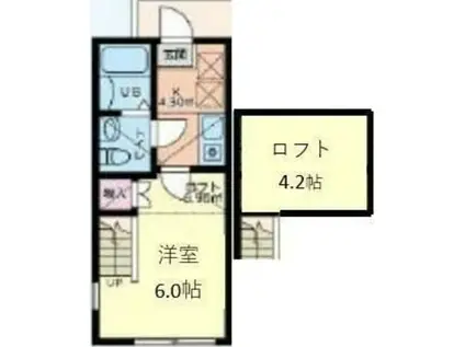キュステ(1K/2階)の間取り写真