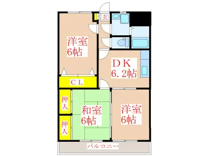 ドリームデュウ(3DK/3階)の間取り写真