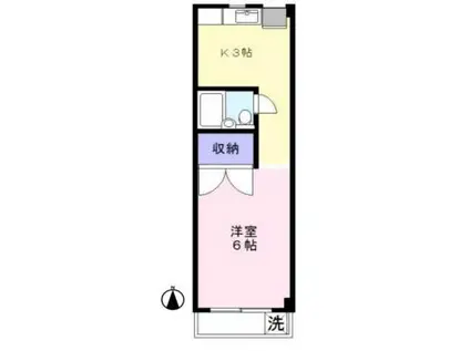 ハイツノジマ(1K/2階)の間取り写真