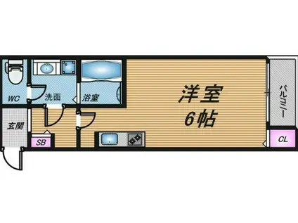 アレグリア河内小阪(1K/3階)の間取り写真