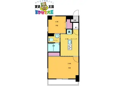 T-COURT(1LDK/3階)の間取り写真