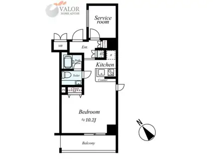 レグラス武蔵新城モーターガラージュ(1K/5階)の間取り写真