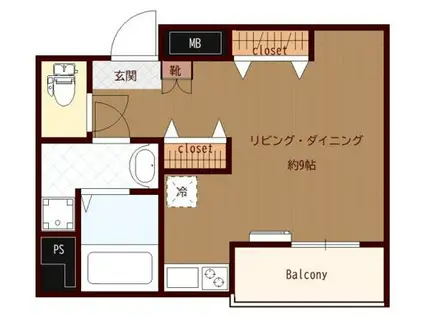 プレール天王洲アイル弐番館(ワンルーム/7階)の間取り写真