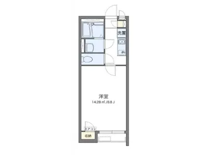 クレイノコンフォーティア末広(1K/1階)の間取り写真