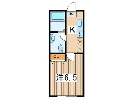 フェリシア横濱希望ヶ丘(1K/2階)の間取り写真