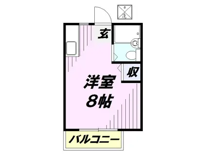 コスモスガーデン(ワンルーム/1階)の間取り写真