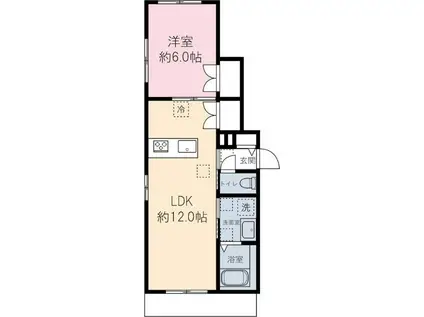 ラ カーサドルチェー羽根木2丁目-(1LDK/1階)の間取り写真