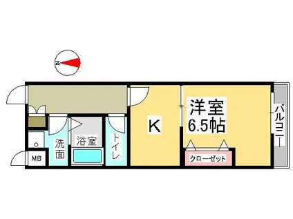 サダーズ伊福町(1K/1階)の間取り写真