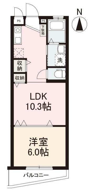 グランデヒカリ(1LDK/3階)の間取り写真