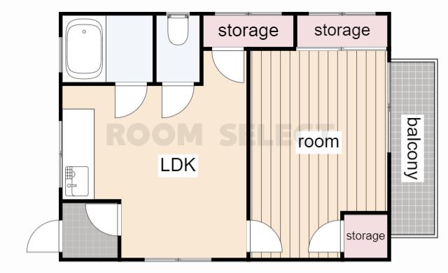 FLAT(1LDK/2階)の間取り写真