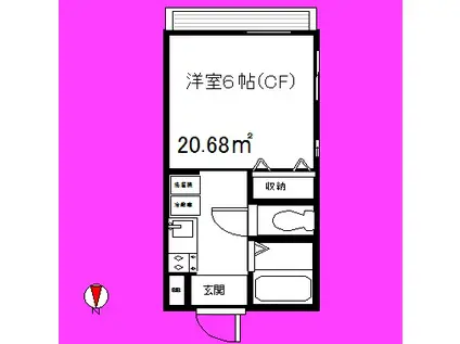 ファーストハイツ(1K/1階)の間取り写真