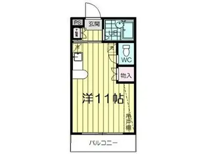 ロイヤルハイツ東八(ワンルーム/3階)の間取り写真