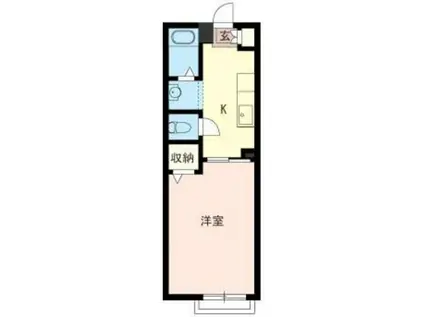 ポリジ相模台(1K/2階)の間取り写真