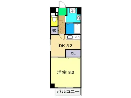 エルフィーノ(1DK/4階)の間取り写真