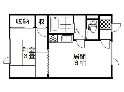 レジデンスMINERVA(1LDK/2階)の間取り写真
