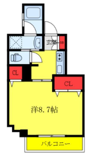 AXISFLOW(1K/4階)の間取り写真