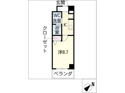 セピアコート(1K/1階)の間取り写真