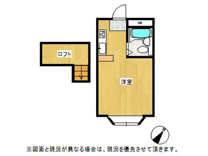 ベルピア吹上(1K/1階)の間取り写真