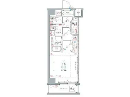 クレヴィスタ高砂II 410(1K/4階)の間取り写真