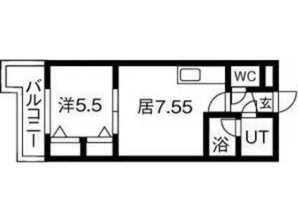 レジデンス高石(1DK/2階)の間取り写真