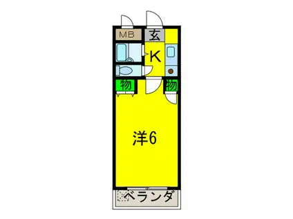 シャルム田川(1K/2階)の間取り写真