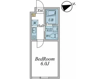 エスシーハウス相模大野(1K/1階)の間取り写真