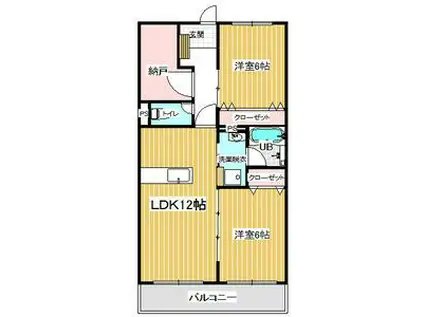 AIRLIX大岩(2SLDK/3階)の間取り写真