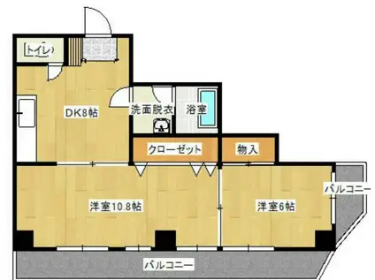 ベルマンション鈴力(1LDK/2階)の間取り写真