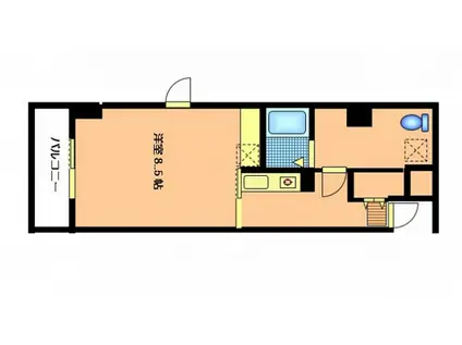 LA SHANTI 本川 (1K/3階)の間取り写真