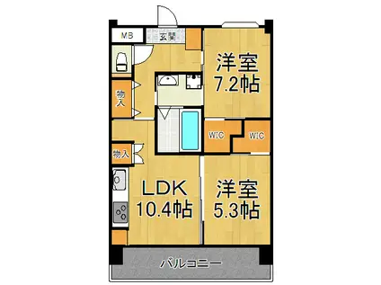 プラマー5番館(2LDK/2階)の間取り写真