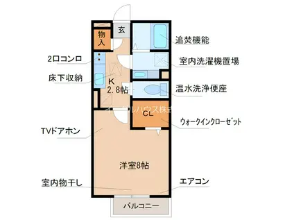 セイリン(1K/2階)の間取り写真