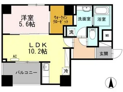 グランディーノ早稲田(1LDK/7階)の間取り写真