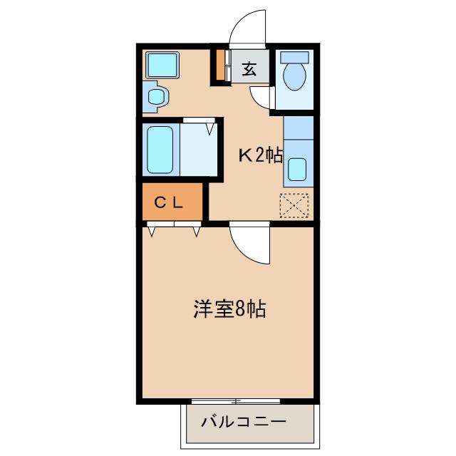 コーポマーメイド(1K/2階)の間取り写真