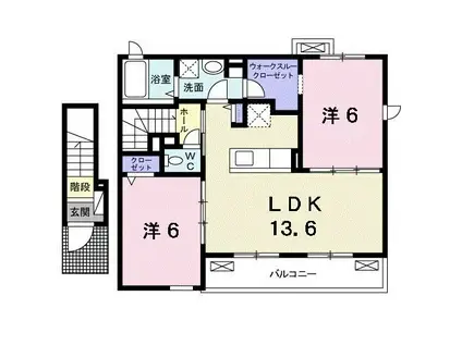 サードスクエアII(2LDK/2階)の間取り写真