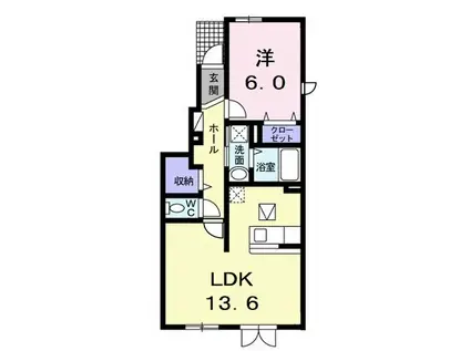 セレイナII(1LDK/1階)の間取り写真