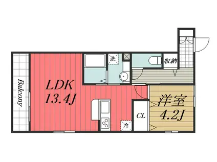 SMILEII(1LDK/2階)の間取り写真
