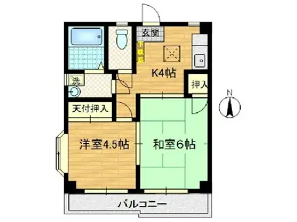 オークビィレッジ(2K/1階)の間取り写真