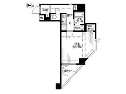 プレール・ドゥーク多摩川(1K/4階)の間取り写真