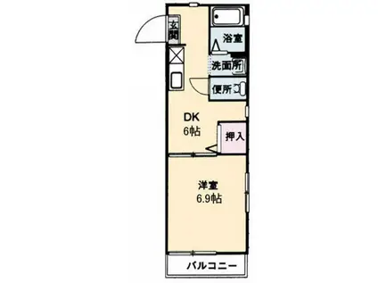 シャルムM(1DK/1階)の間取り写真