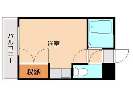 WILLOW COURT 福工大前(1K/2階)の間取り写真