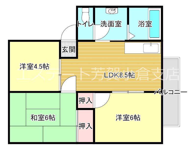 サクセス葛原(3LDK/1階)の間取り写真