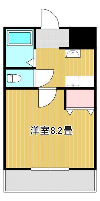 シャトルI(1K/2階)の間取り写真