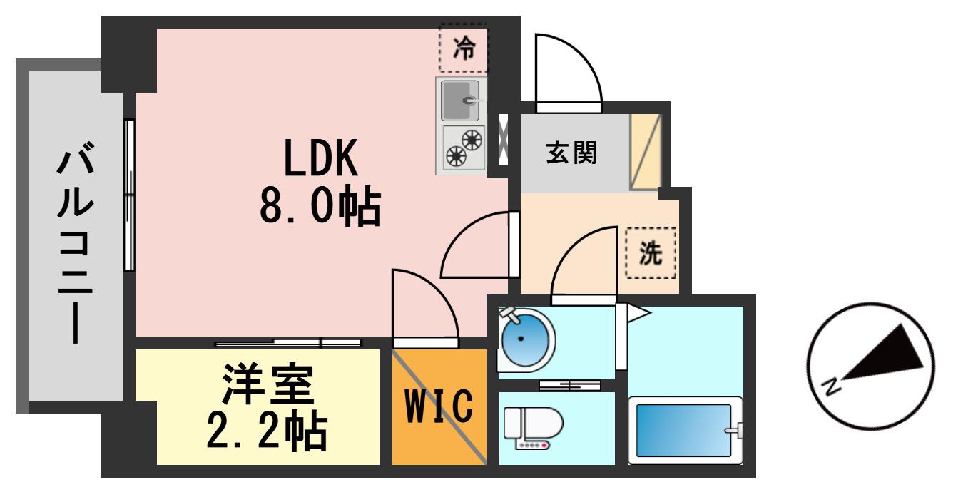 プロスタイルウェルス新小岩(1LDK/8階)の間取り写真